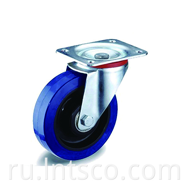  Industrial Blue Elastic Rubber Swivel Casters